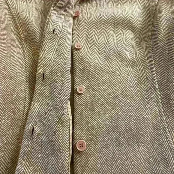 Ann Taylor Wool Tweed Cropped 5 Button Blazer Leather Strap Embellishment 10 - Picture 7 of 7